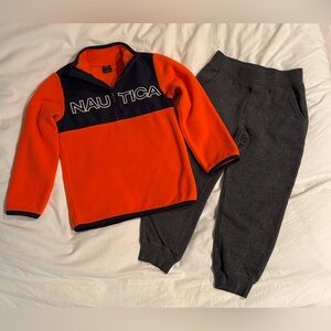Nautica Kids Orange and Black Fleece Sweatpants Set